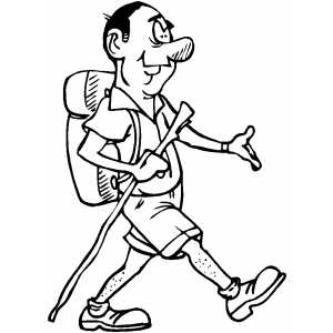 300x300 Walking Hiker Coloring Sheet