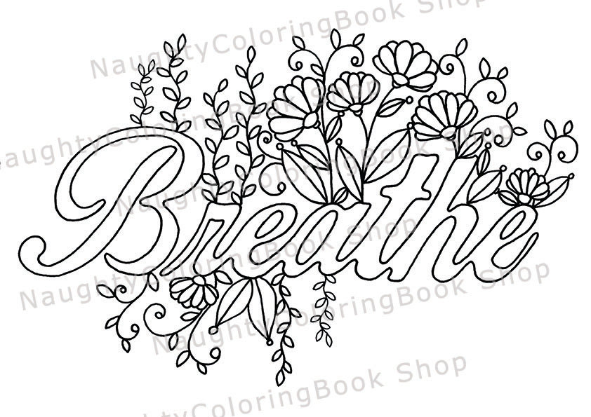842x595 Breathe Printable Gift Coloring Page Yoga Gifts Positive