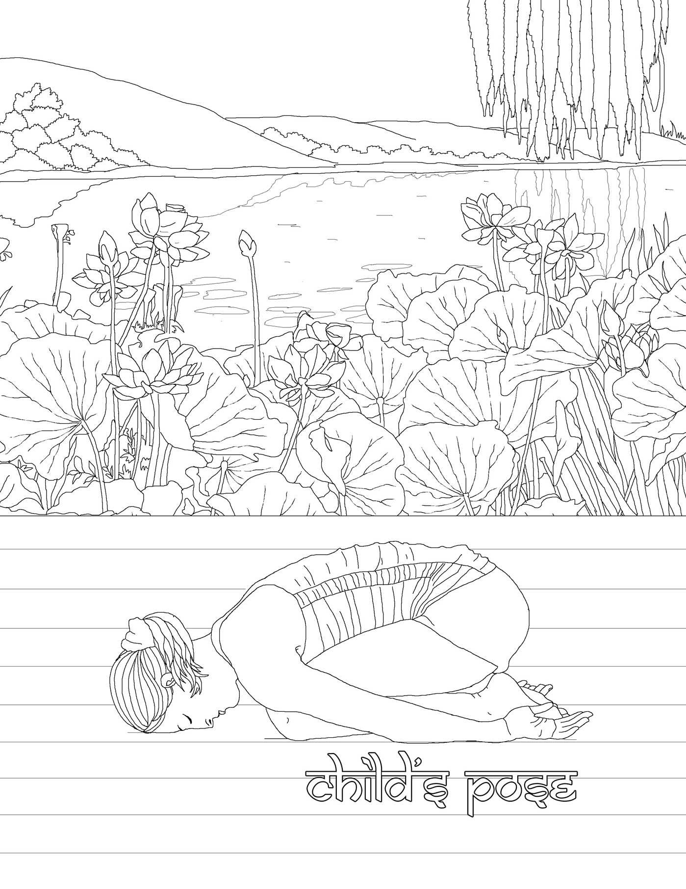 1399x1811 Coloring Pages. Yoga Coloring Book
