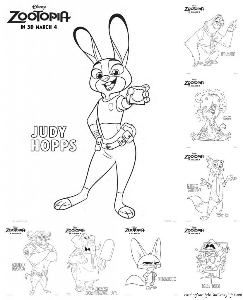 830x1024 Free Zootopia Coloring And Activity Sheets Zootopia, Birthdays