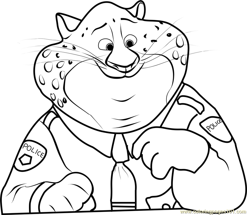 800x697 Officer Clawhauser Coloring Page