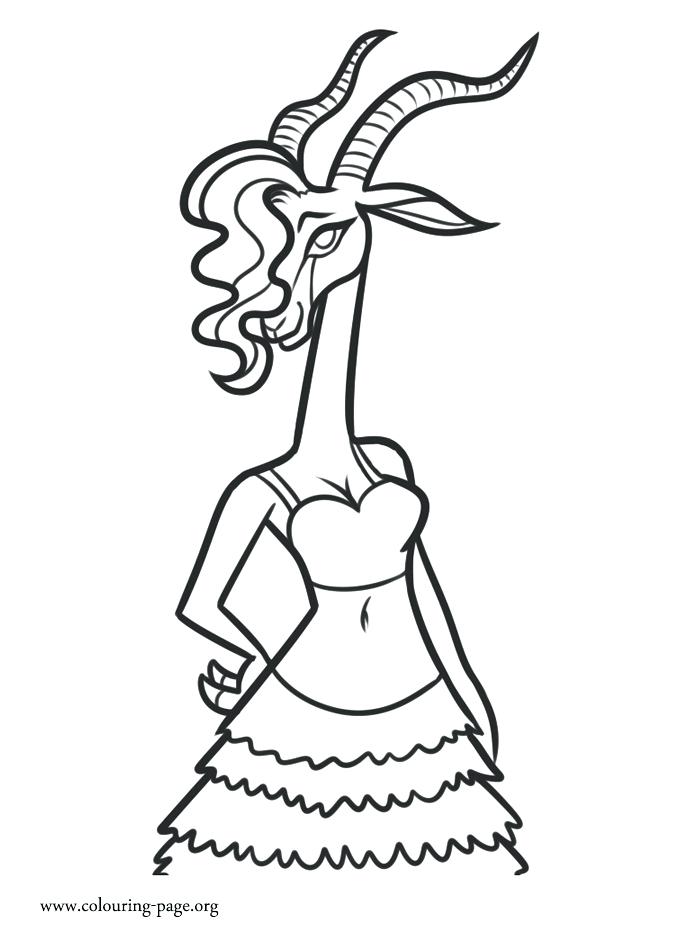 700x930 Zootopia Coloring Pages Printable Gazelle Coloring Page Zootopia