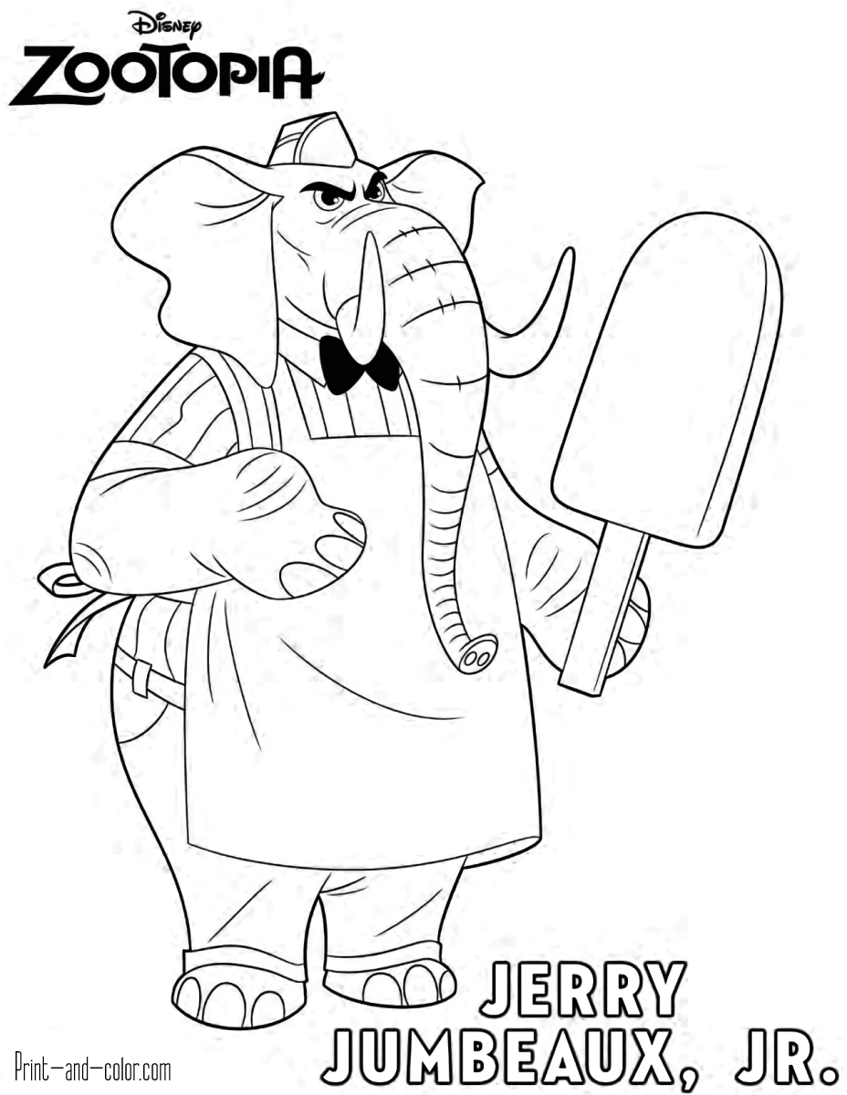 928x1200 Zootopia Coloring Pages Print