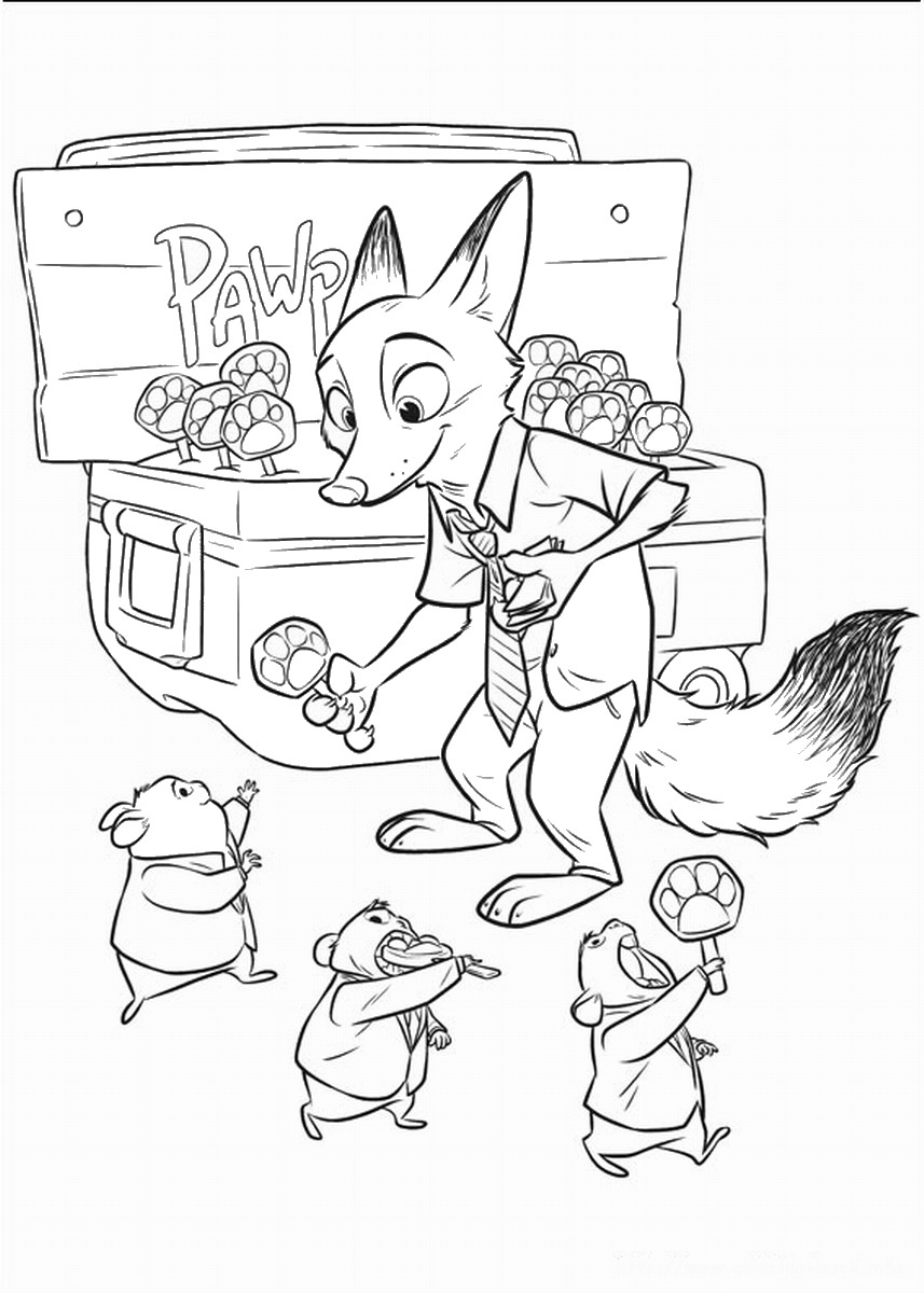 857x1200 Zootropolis Coloring Pages