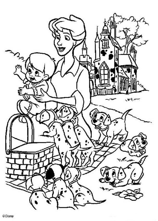 607x850 Coloring Pages 101 Dalmatians Puppies Hellokids Download Get Bubbles