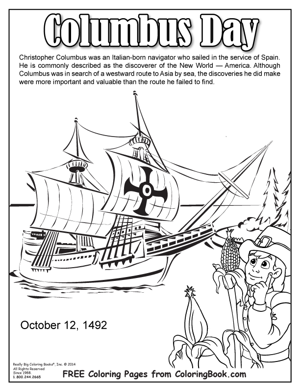 612x792 Coloring Books Columbus Day Free Online Coloring Page