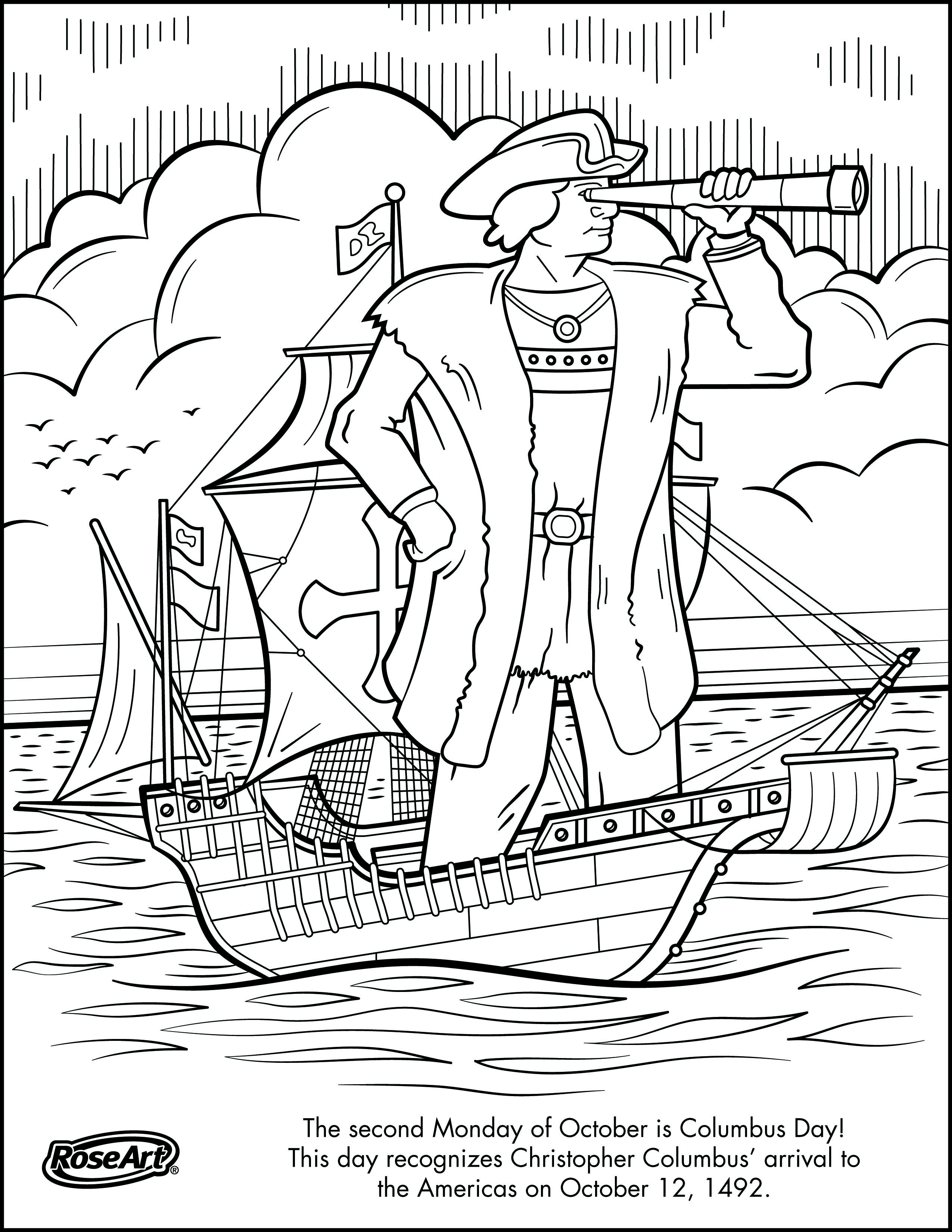 2550x3300 Christopher Columbus Coloring Pages Nina Pinta And Santa Maria