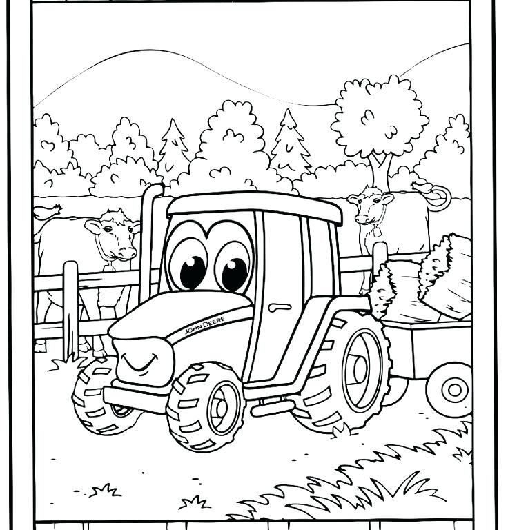 Combine Coloring Pages Tractor Plowing Farm Coloring Page Combine 736x768 Combine Coloring Pages Tractor Plowing Farm Coloring Page Combine