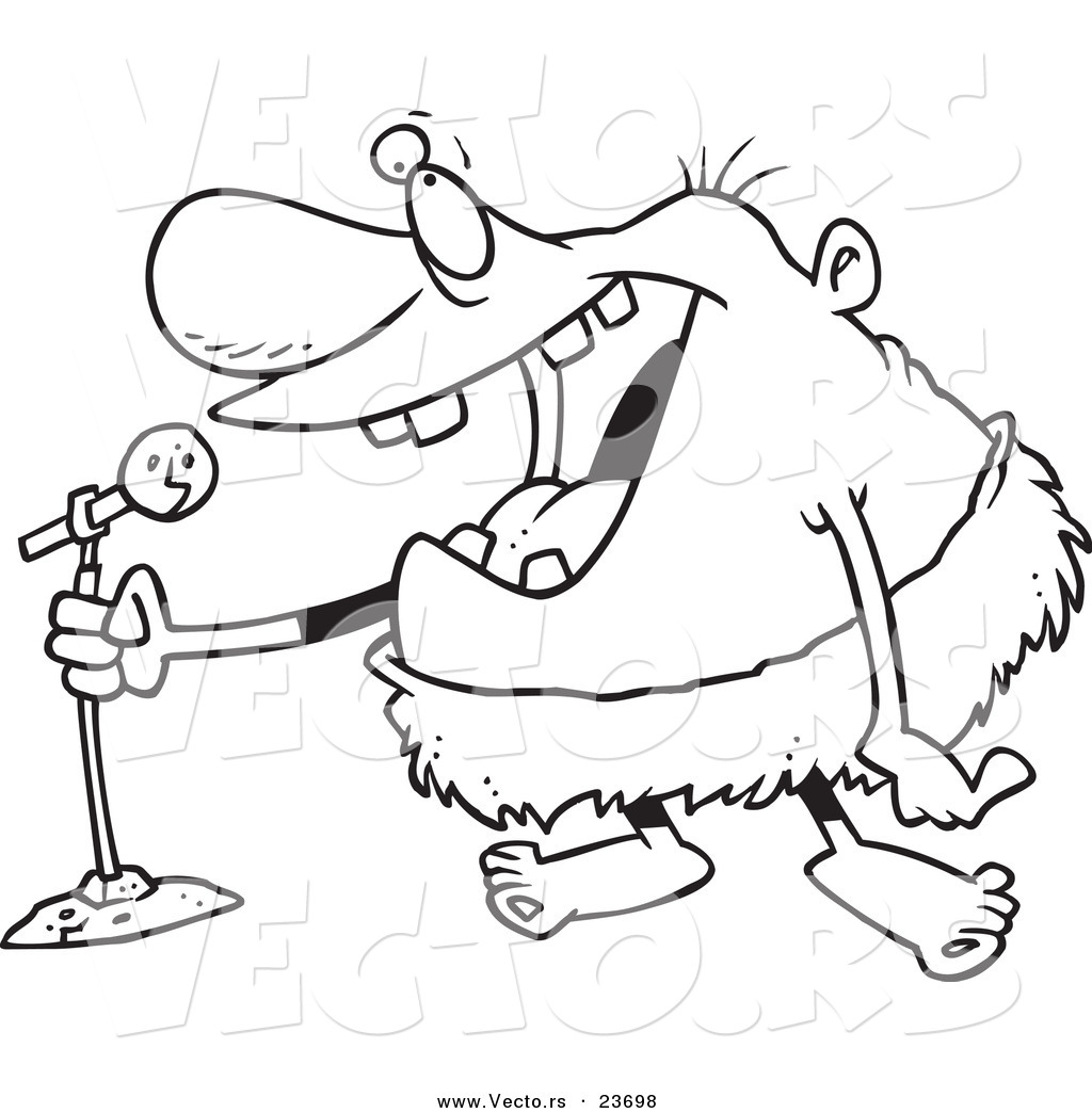 1024x1044 Vector Of A Cartoon Stand Up Comedian Caveman