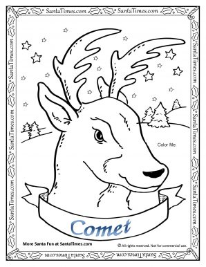 298x386 Reindeer Coloring Pages Photo Concept Santa's Antlers Sheets