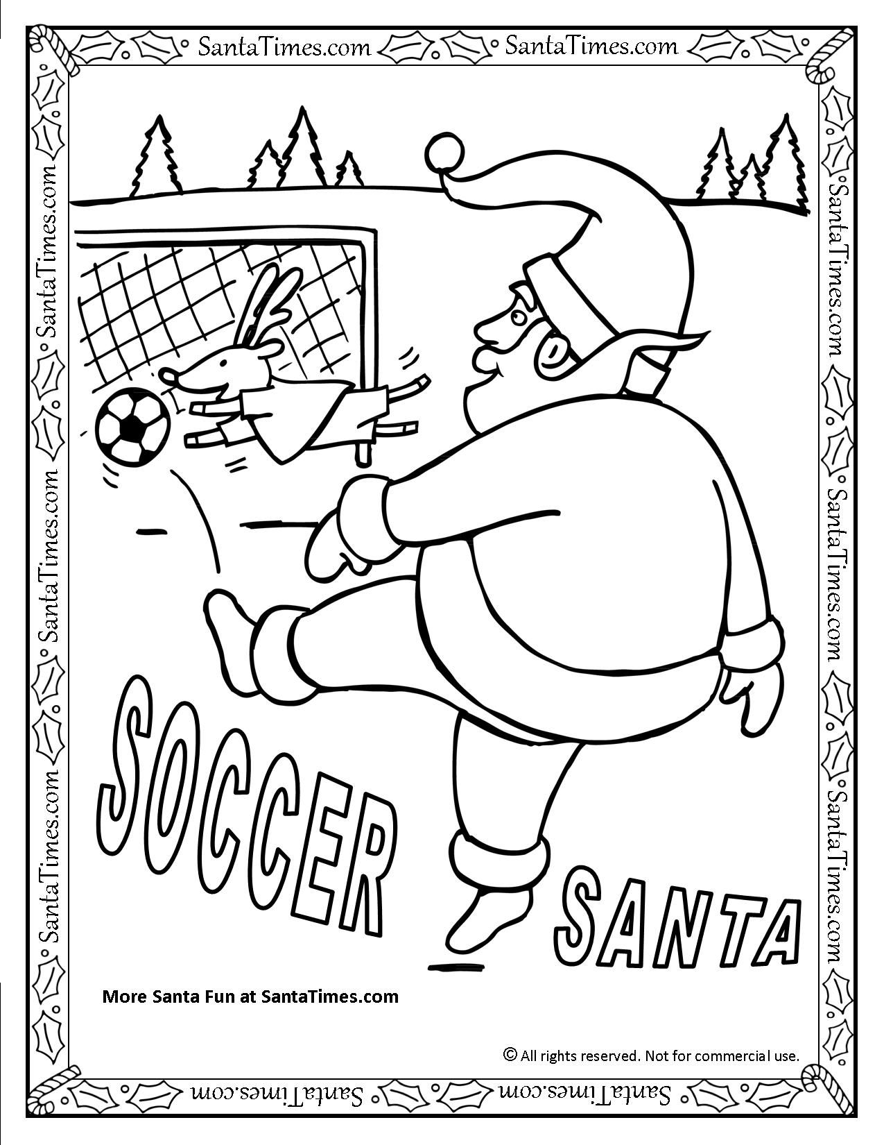 1275x1650 Soccer Santa Printable Christmas Coloring Page. Lots And Lots