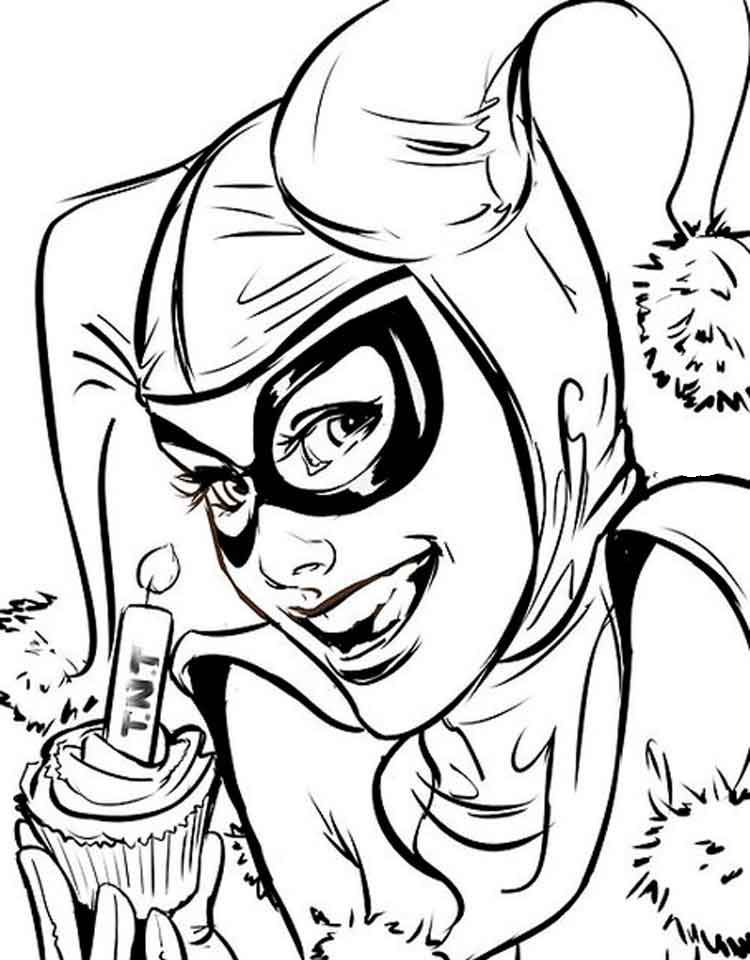 Harley Quinn Coloring Pages Harley Quinn, Adult Coloring 750x960 Harley Quinn Coloring Pages Harley Quinn, Adult Coloring