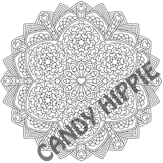 570x573 Mandala Coloring Page Compassion Karuna Printable