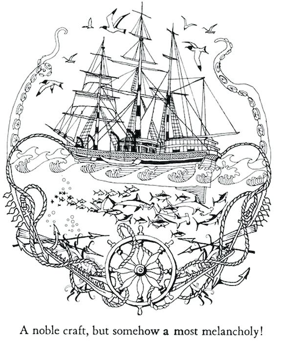 575x720 Nautical Coloring Pages Complex Ship Nautical Art Hard Coloring