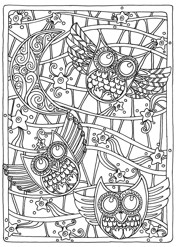 736x1015 Owl Coloring Pages For Adults. Free Detailed Owl Coloring Pages