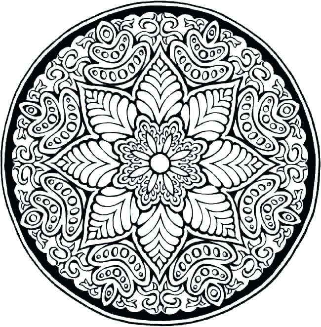 650x662 Intricate Flower Coloring Pages Flower Color By Number Page