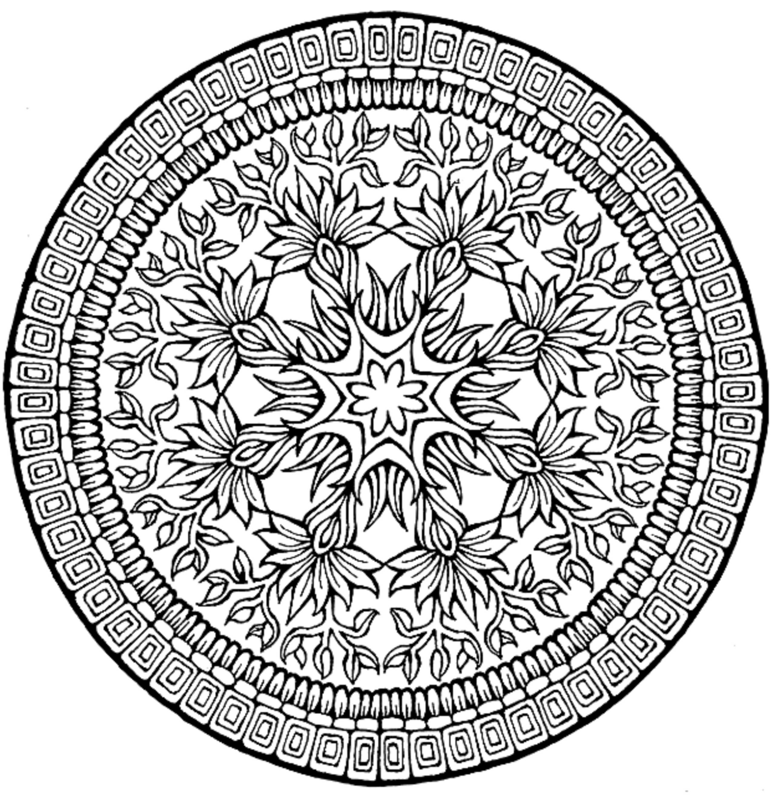 2550x2628 Complex Flower Coloring Pages For Adults
