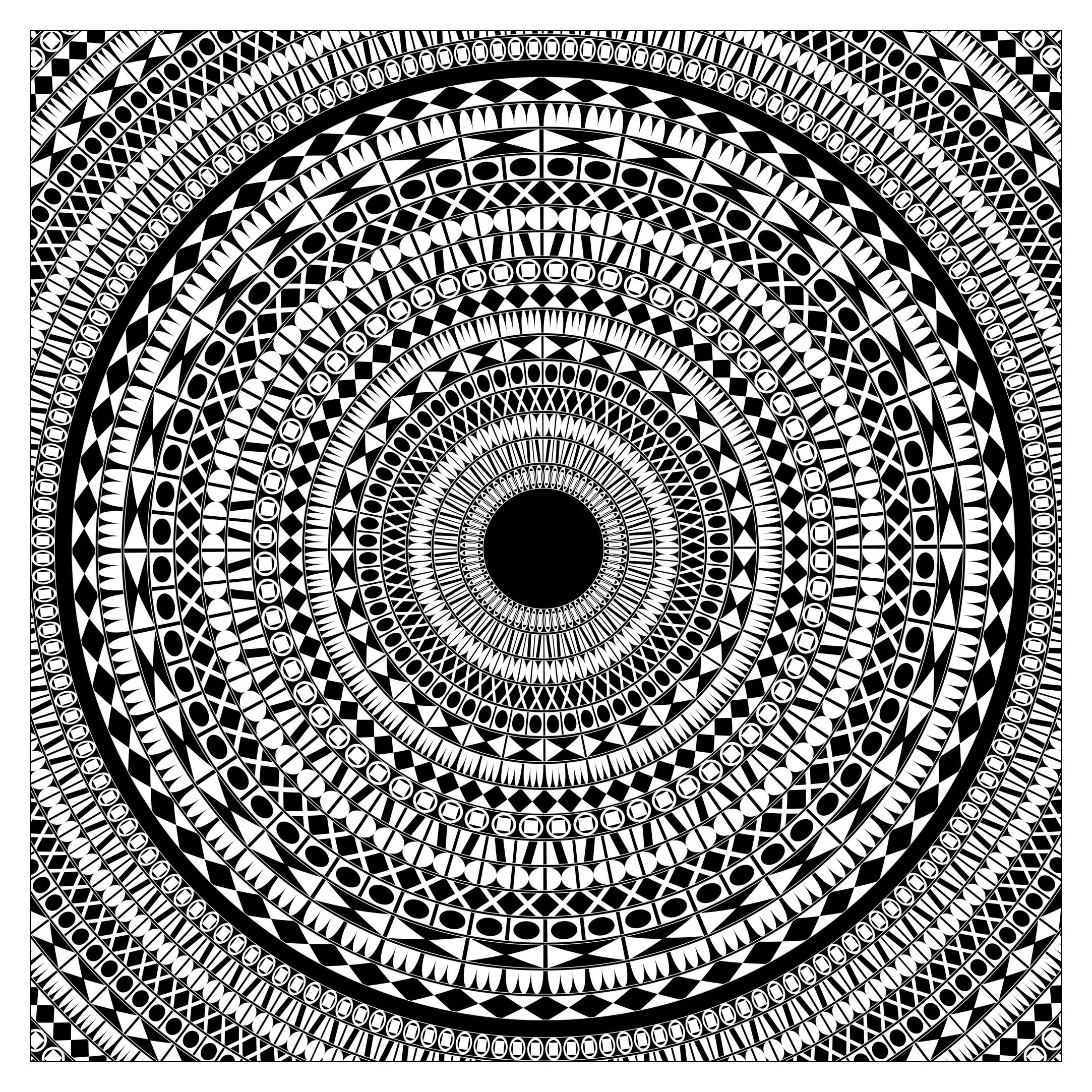 Extremly Complex Mandala To Color 2166x2166 Extremly Complex Mandala To Color