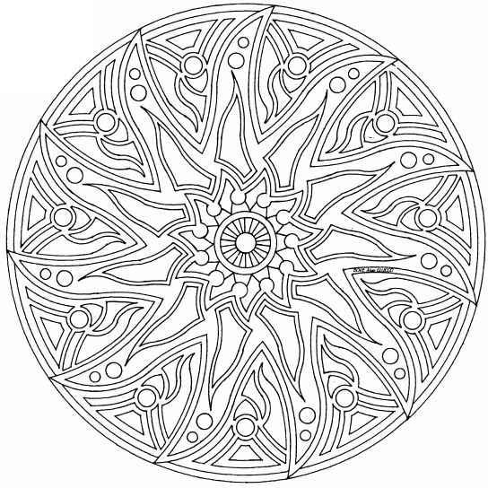 Complex Mandala Colouring Pages 544x544 Complex Mandala Colouring Pages