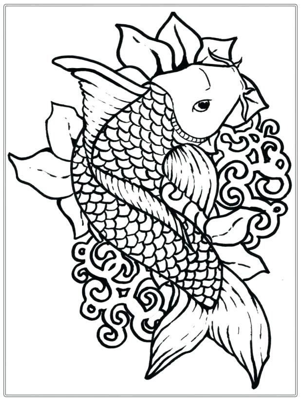 618x824 Complicated Coloring Pages Adults Fish Coloring Pages