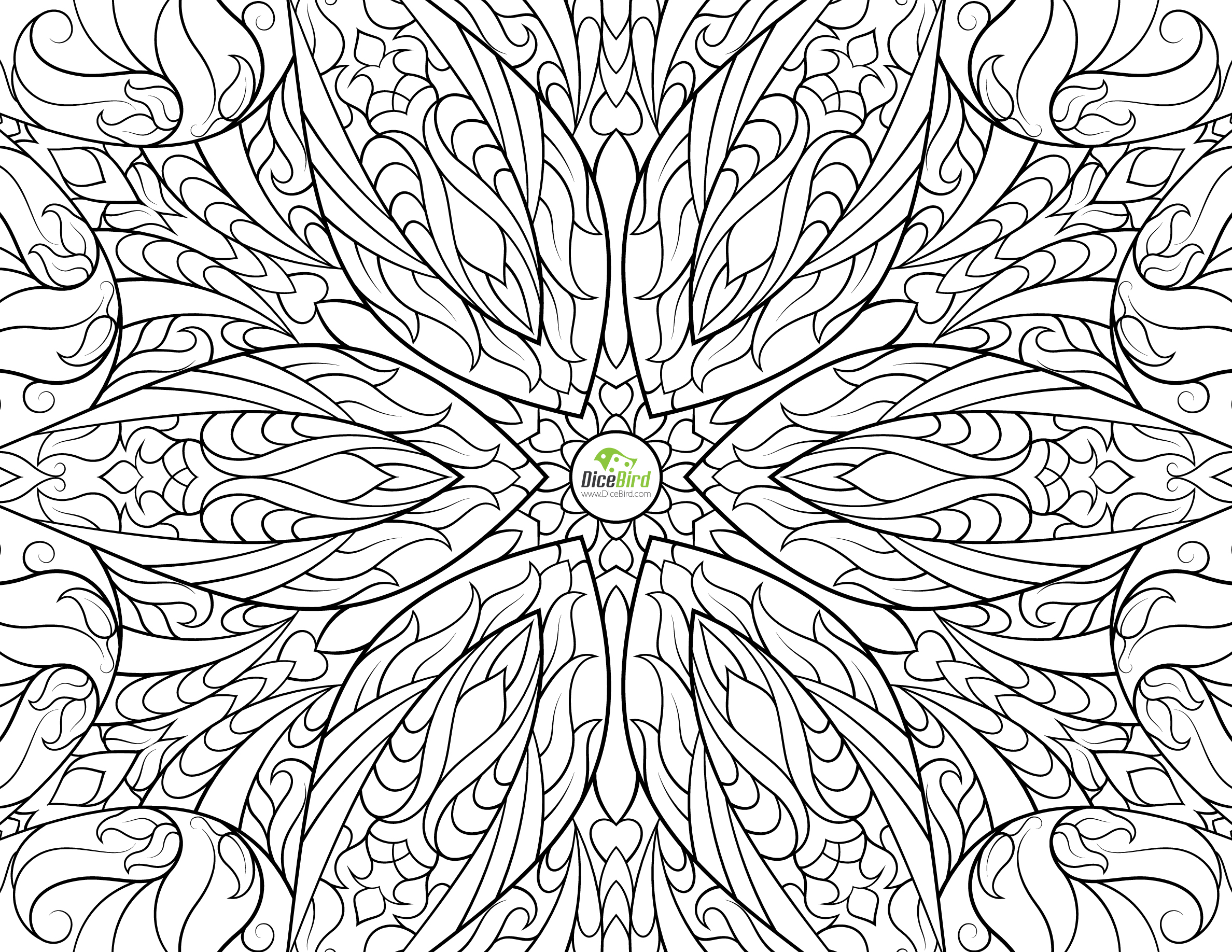 2376x1836 Mandala Flower Coloring Pages Difficult 1