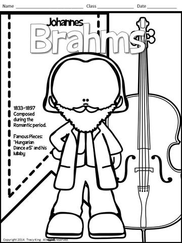 360x480 Meet The Composers Set Of 12 Coloring Sheets Coloring Book
