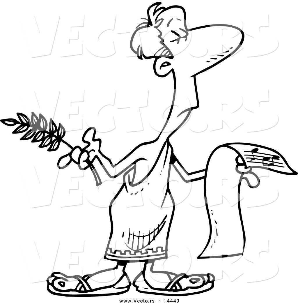 1024x1044 Awesome Vector Of A Cartoon Man In Togat Holding Sheet Music