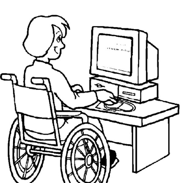 Disability Girl On Computer Coloring Page Bored.bored Bored 600x600 Disability Girl On Computer Coloring Page Bored.bored Bored