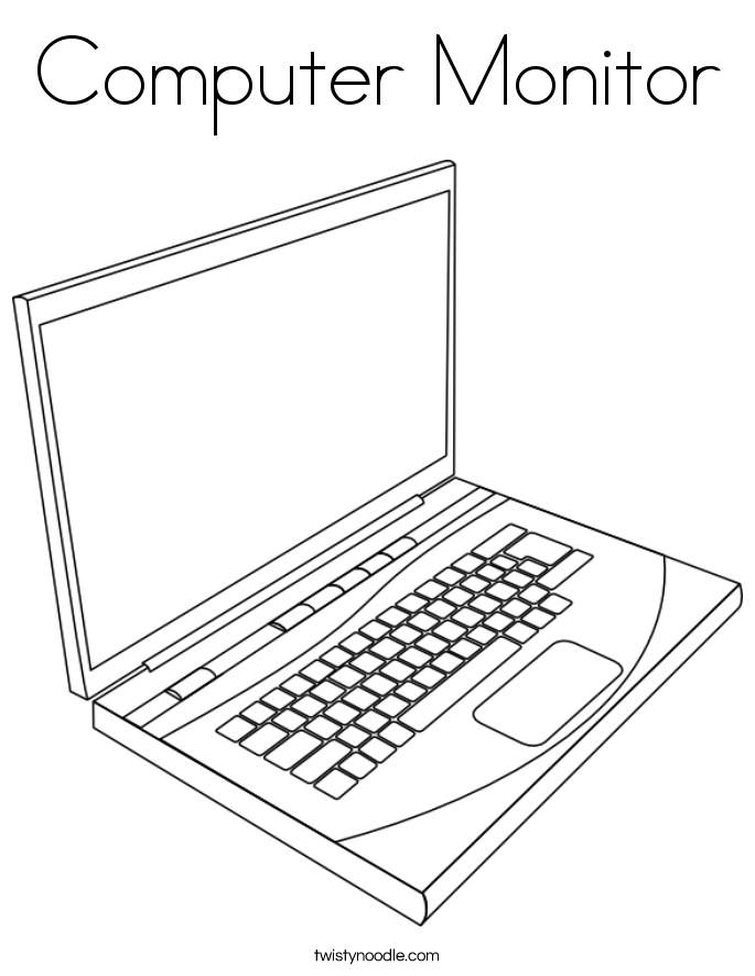 685x886 Computer Monitor Coloring Page
