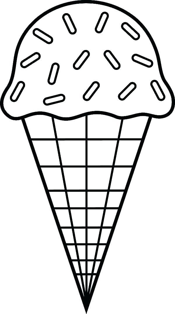 600x1074 Ice Cream Cone Coloring Page