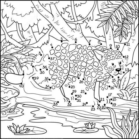 480x480 Connect The Dots Coloring Pages Lovely Jaguar Dot To Dot