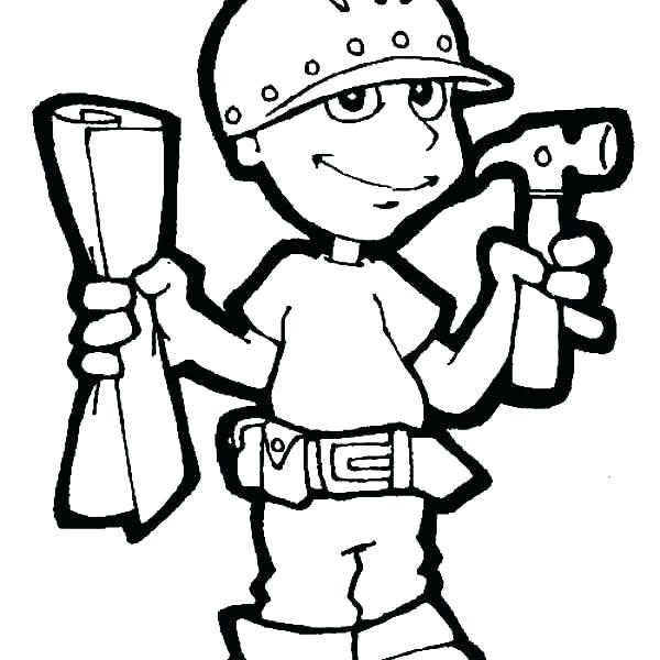 600x600 Construction Coloring Pages Worker Coloring Pages Pictures Bob