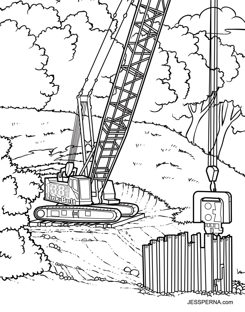 Construction Crane Coloring 786x1000 Construction Crane Coloring