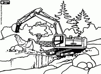 340x250 Digger Coloring Pages For Kids Coloring Page For Boys