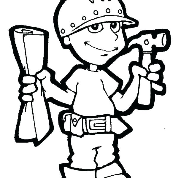 Construction Worker Coloring Pages Construction Worker Coloring 600x600 Construction Worker Coloring Pages Construction Worker Coloring