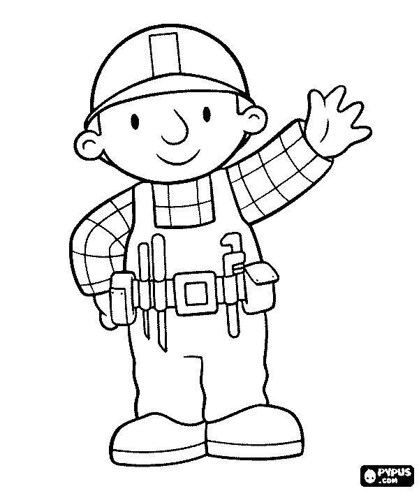 600x703 Construction Worker Coloring Page