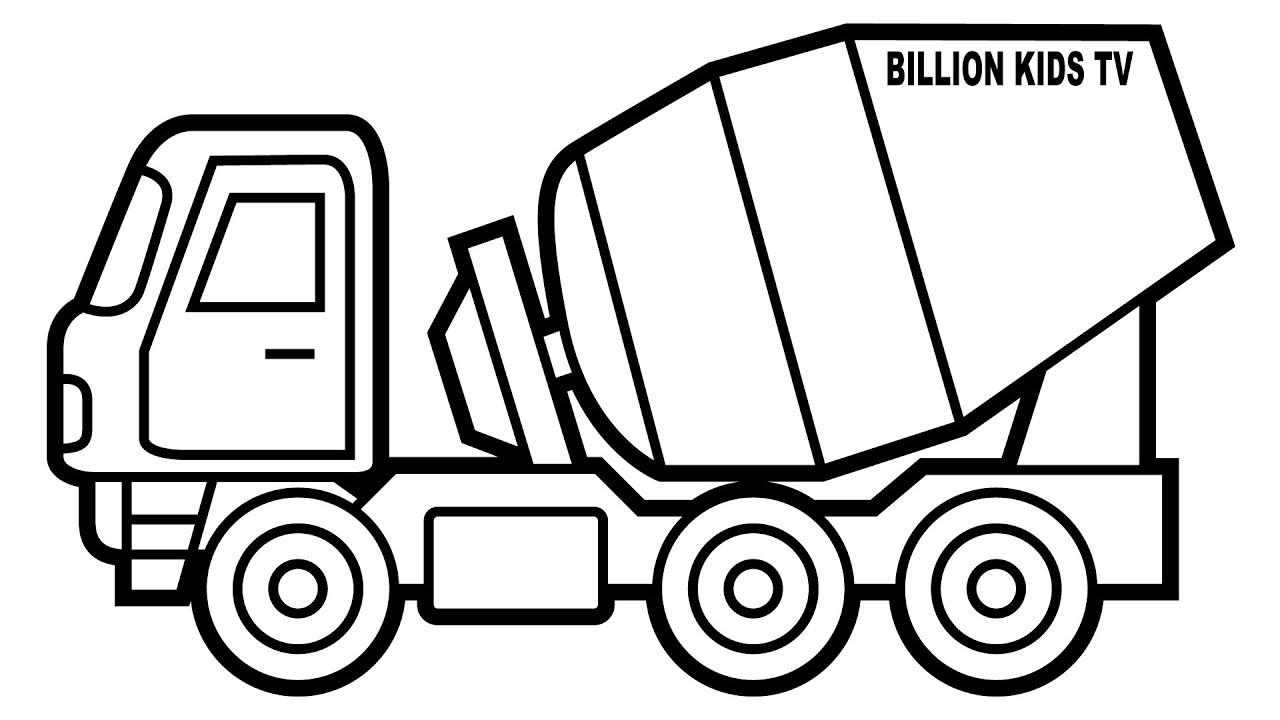 Mixer Truck Coloring Pages Colors For Kids With Construction Truck 1280x720 Mixer Truck Coloring Pages Colors For Kids With Construction Truck