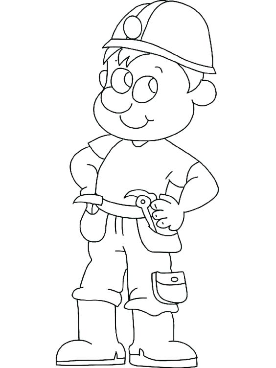 564x752 Construction Worker Coloring Pages Community Workers Coloring