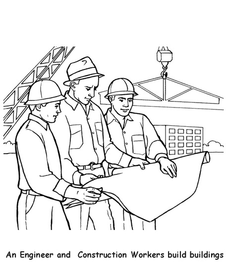 458x559 Construction Workers Coloring Page Amp Coloring Book