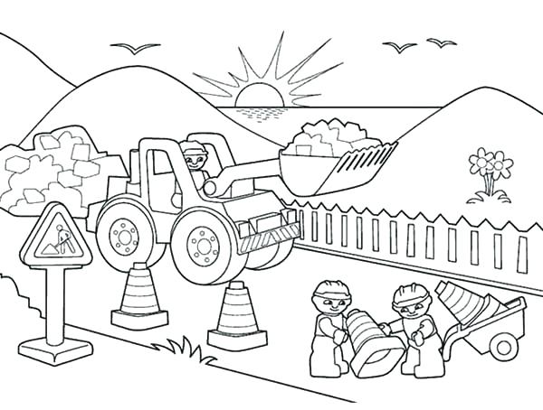 600x454 Lego Construction Worker Coloring Pages Hurry Construction Worker