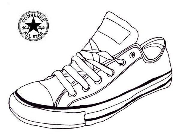 607x451 Converse Sneaker Coloring Page Shoes Shoes Coloring Page