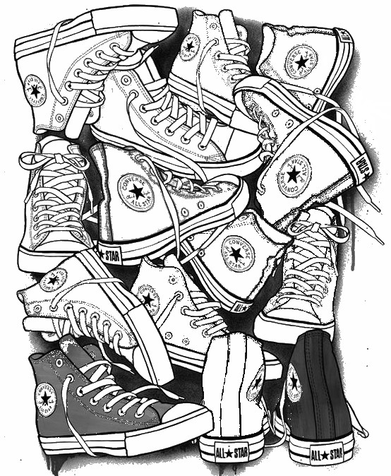 554x674 Adult Coloring Page Shoes Converse All Star 4