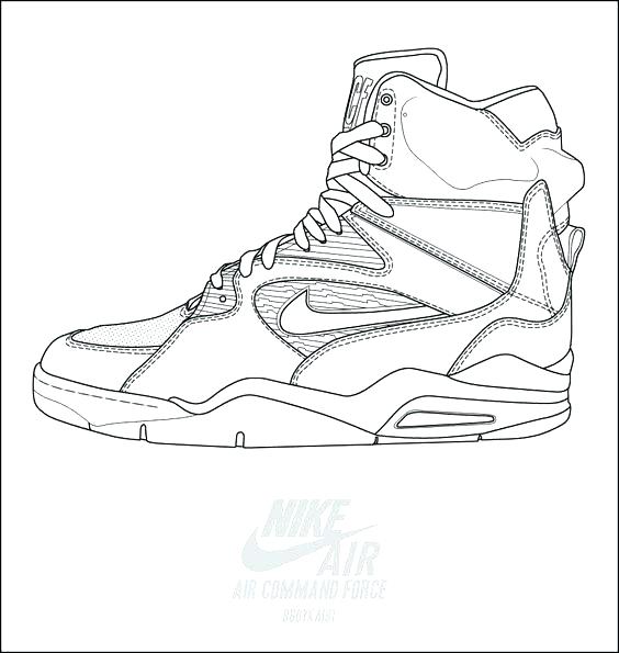 564x595 Exciting Jordan Shoe Coloring Pages