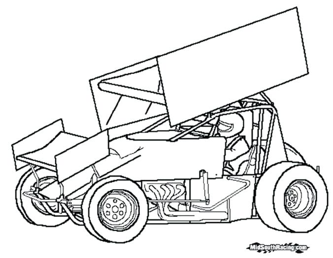 676x524 Sprint Car Coloring Pages Sprint Car Drawing Sprint Car Sprint Car