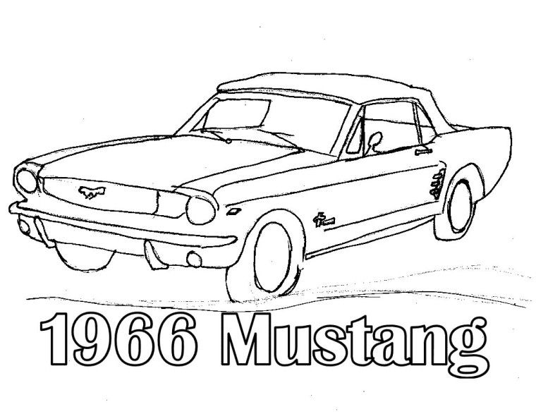 760x587 1966 Mustang Coloring Pages Mustangs Mustang