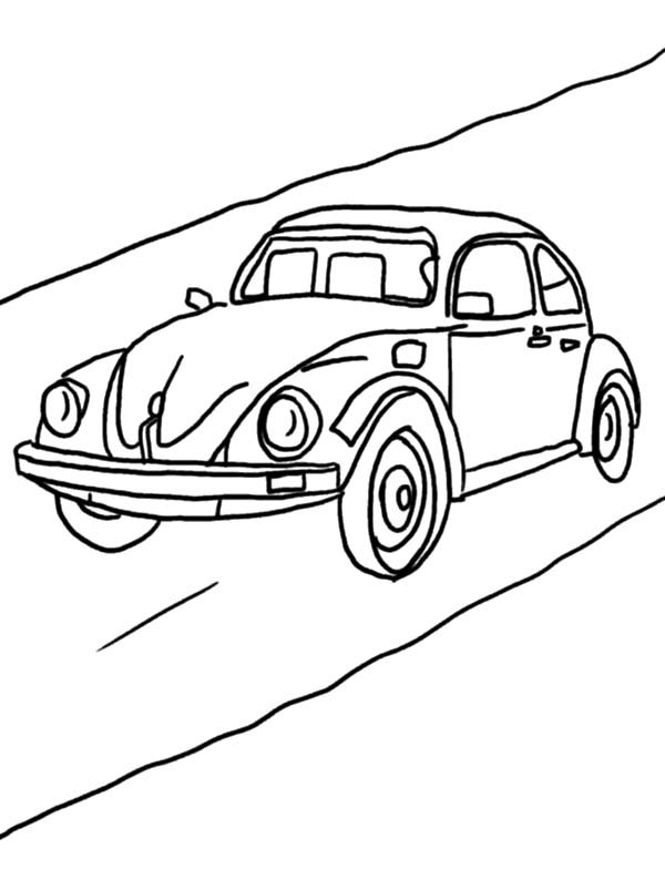 600x803 Beetle Car On The Road Coloring Pages Best Place To Color