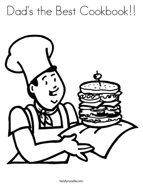 Dad's The Best Cookbook Coloring Page 468x605 Dad's The Best Cookbook Coloring Page