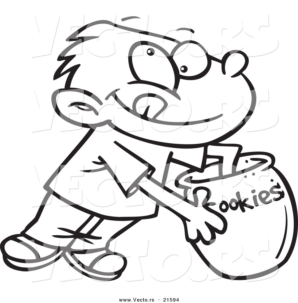 1024x1044 Vector Of A Cartoon Boy Reaching In A Cookie Jar