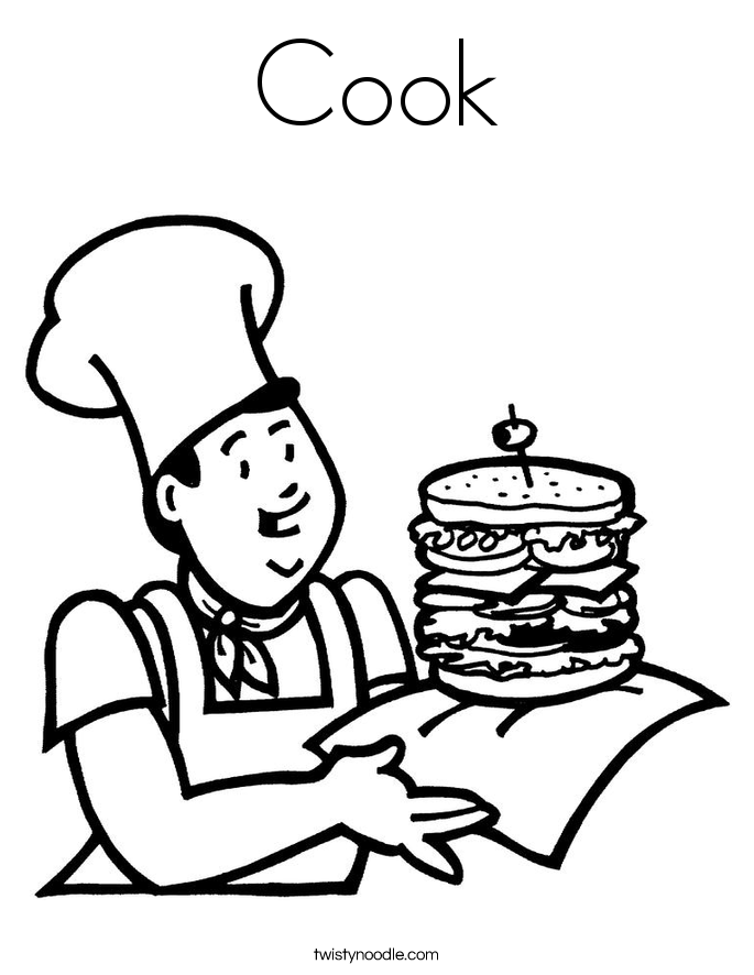 685x886 Cook Coloring Page