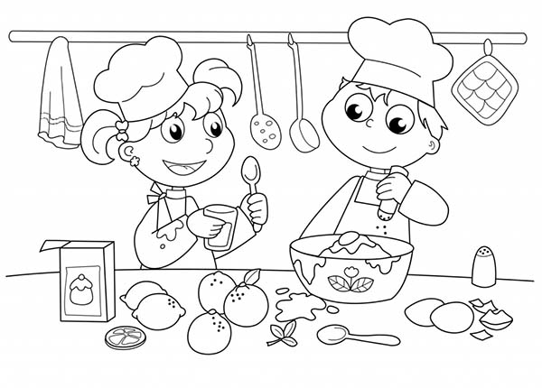 600x430 Cooking Coloring Pages Extraordinary Design Cooking Coloring Page